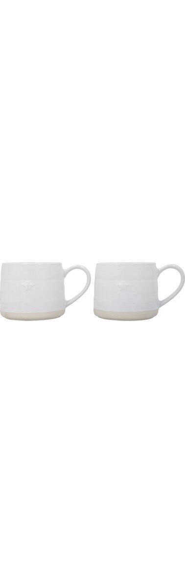 Farmhouse Star Stoneware 2li 380ML Beyaz Kupalar