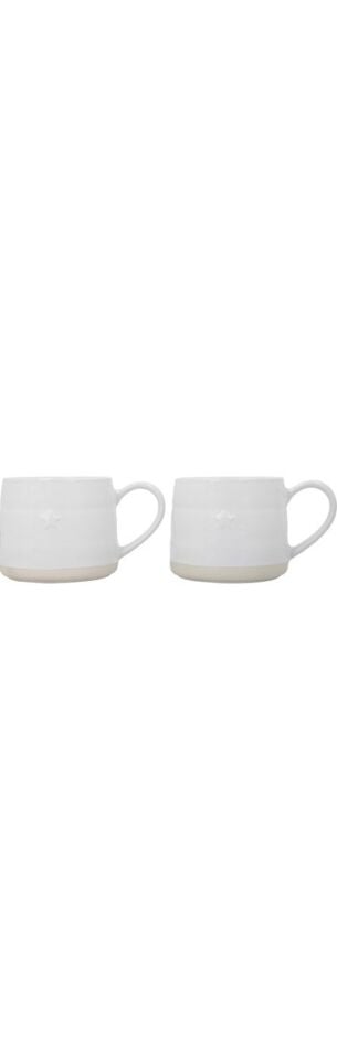 Farmhouse Star Stoneware 2li 380ML Beyaz Kupalar