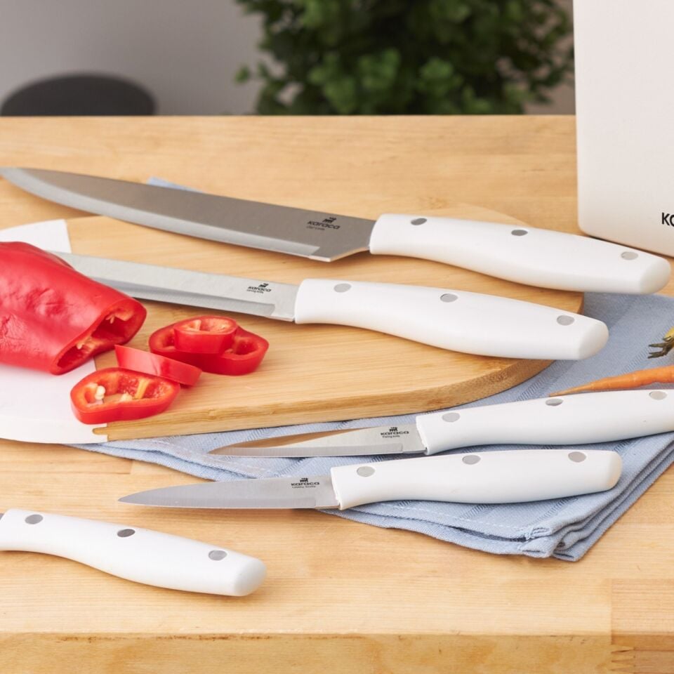 Karaca Mastercut Krem 6 Parça Standlı Bıçak Seti