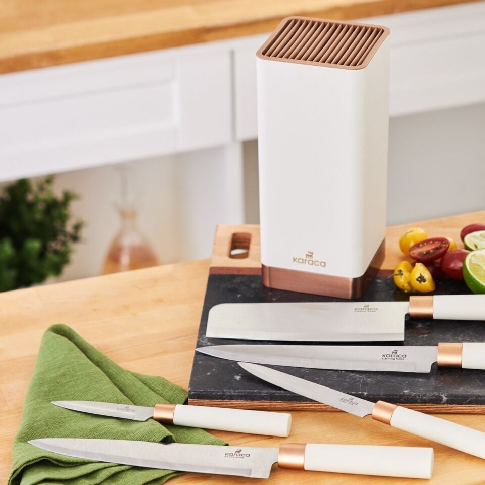 Karaca Skycut 6 Parça Standlı Bıçak Seti Krem