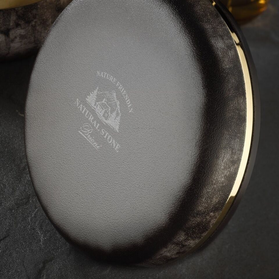 Royal Stone 7 Parça Kum Taşı ve Altın Taş Granit Tencere Seti