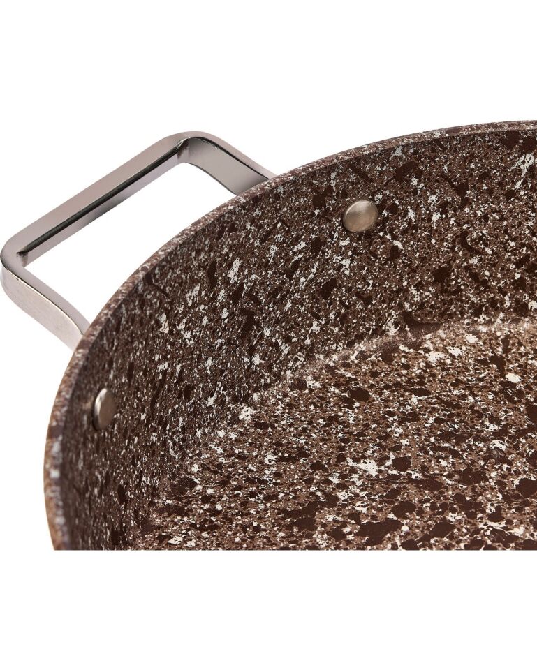 Stone-Age Terra 32 cm Çizilmez Yanmaz Yapışmaz Indüksiyonlu Basık Tencere