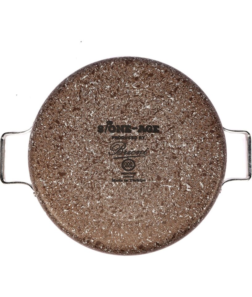 Stone-Age Terra 32 cm Çizilmez Yanmaz Yapışmaz Indüksiyonlu Basık Tencere