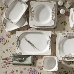 Karaca Nazende Fine Cream 60 Parça 12 Kişilik Yemek Takımı Kare 153.03.07.6208