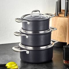 Karaca Bio Diamond Pro Indüksiyon Tabanlı 6 Parça Midi Tencere Seti