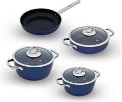 Leggno Master Daily Metalik Mavi 7 Parça Tencere Set (20 cm-24 cm Derin Tencere + 26 cm Sığ Tencere