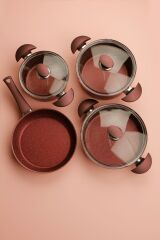 Porland Santino Vişne Tencere Takımı 7 Parça