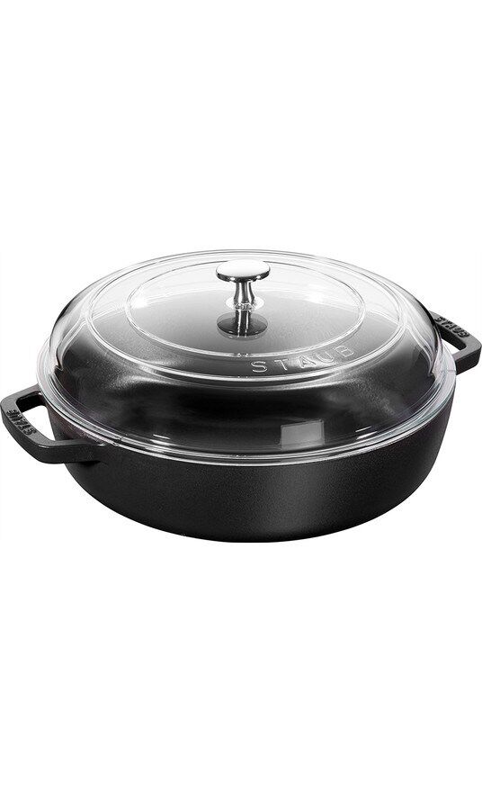 Staub 405010360 Cam Kapaklı Döküm Sote Tenceresi 28 Cm Siyah