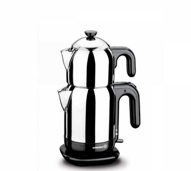 Korkmaz Demtez Inox/Siyah Elektrikli Çaydanlık