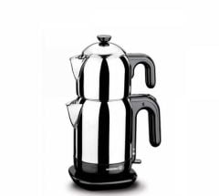 Korkmaz Demtez Inox/Siyah Elektrikli Çaydanlık