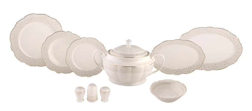 Karaca New Bone 60 Parça Almond Star Yemek Takımı