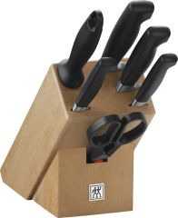 Zwilling 7 Parça Blok Bıçak Seti - Doğal Ahşap Bloklu