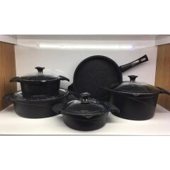Aryıldız Flipper Prestige Döküm Granit 9 Parça Set Siyah
