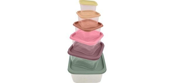 Tommy Light 6'lı Renkli Saklama Kabı Seti Bpa'sız Sağlıklı Plastik Sızdırmaya Karşı Dayanıklı