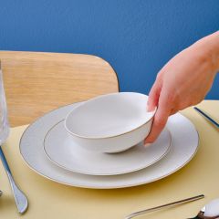 Karaca Fringe 56 Parça 12 Kişilik New Bone Kare Yemek Takımı