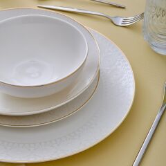 Karaca Fringe 56 Parça 12 Kişilik New Bone Kare Yemek Takımı