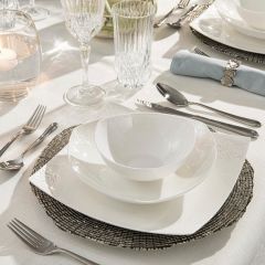 Karaca Fine Bone New Damla 60 Parça 12 Kişilik Kare Yemek Takımı