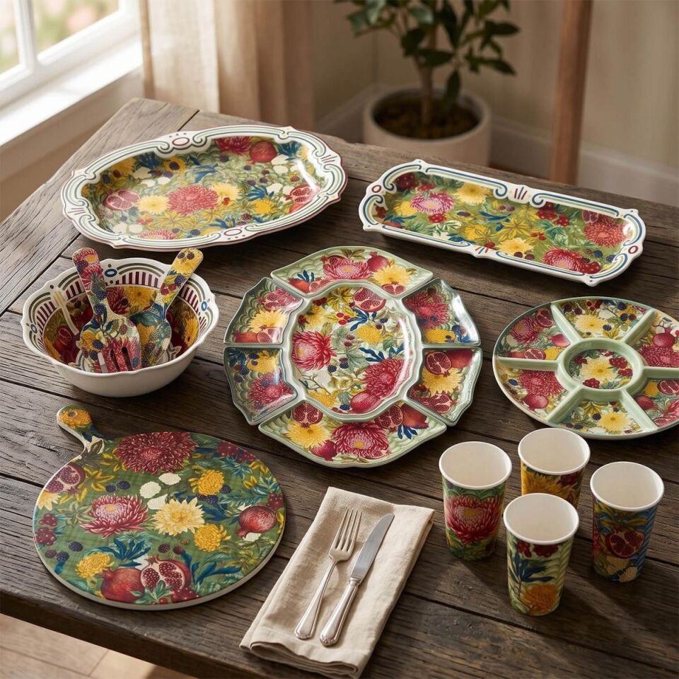 Lucky Art Nivara Melamin 7 Parça Meze Seti