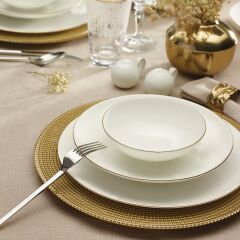 Karaca Fine Pearl Extra Chanak Gold 62 Parça 12 Kişilik İnci Yemek Takımı