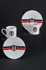 Neva N3423 Beşiktaş Lisanslı Çizgili 2'li Kahve Fincan Takımı