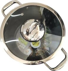 Leggno Master Serisi Titanium Çelik Kulplu Derin Tencere Siyah 20 cm