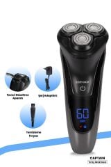 Goldmaster Captain Dijital Ekranlı Islak Kuru Ipx6 Su Geçirmez Şarjlı Tıraş Ve Favori Makinesi