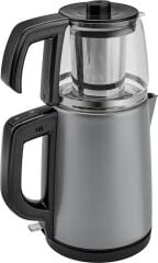 Karaca Tea Glass 2 in 1 Çelik Çay Makinesi ve Kettle Antrasit Inox