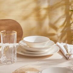 Karaca Vera Gold 24 Parça 6 Kişilik Porselen Yemek Takımı