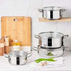 Karaca Alaz 8 Parça Çelik Tencere Seti