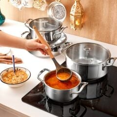 Karaca Alaz 8 Parça Çelik Tencere Seti