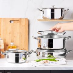 Karaca Alaz 8 Parça Çelik Tencere Seti