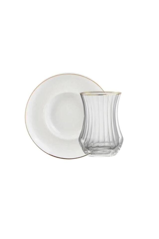 1898 Lıne Gold 12 Parça Optik Çay Seti