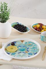 Karaca Streamline Turquesa Porselen 34 Parça 6 Kişilik Kahvaltı/Servis Takımı