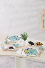 Karaca Streamline Turquesa Porselen 34 Parça 6 Kişilik Kahvaltı/Servis Takımı