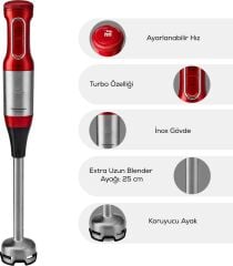 Karaca Mastermaid Prosteel Cam Mutfak Robotu Uzun Blender Ayaklı 6 Bıçaklı 2500 W Rosegold