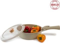 Neoflam Midas Bej 9 Parça Ayrılabilen Saplı Iç Içe Geçebilen Indüksiyonlu Tencere Tava Seti