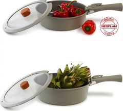 Neoflam Midas Gri 11 Parça Ayrılabilen Saplı Iç Içe Geçebilen Indüksiyonlu Tencere Tava Seti