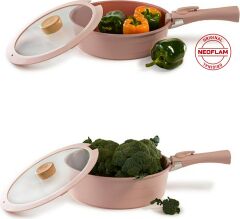 Neoflam Midas Pembe 11 Parça Ayrılabilen Saplı Iç Içe Geçebilen Indüksiyonlu Tencere Tava Seti