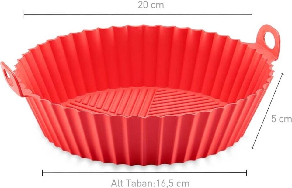 Korkmaz Airfryer Silikon Pişirme Kabı Kırmızı