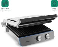 Homend Grilliant 1344H Inox Gövdeli Döküm Plakalı Tost ve Izgara Makinesi