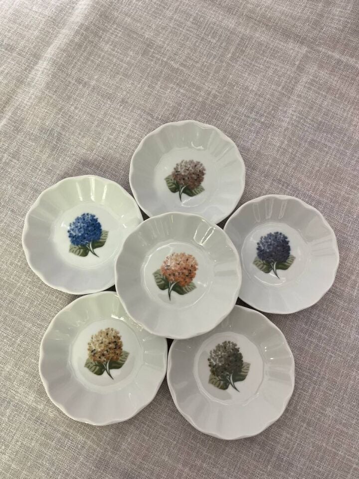 Porland Ortanca 6 Kişilik Çay Tabağı Seti