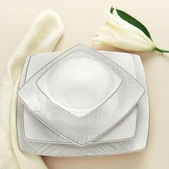 Neva N3030 Lilyum 60 Parça Kare Yemek Takımı