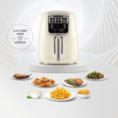 Karaca Air Pro Cook XL 2 in 1 Konuşan Airfryer Iconic Beige