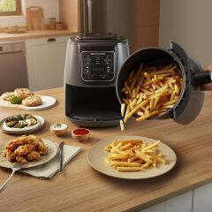 Karaca Air Pro Cook XL 2 in 1 Konuşan Airfryer Iconic Beige