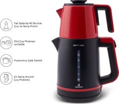 Karaca Berry Tea XL 2in1 Çelik Demlikli Çay Makinesi ve Kettle Cranberry