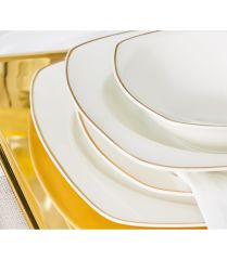 Karaca Square Bone Padoca 57 Parça 12 Kişilik Yemek Takımı Gold