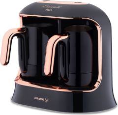 Korkmaz Kahvekolik Deluxe Twin SiyahRosagold Kahve Makinesi