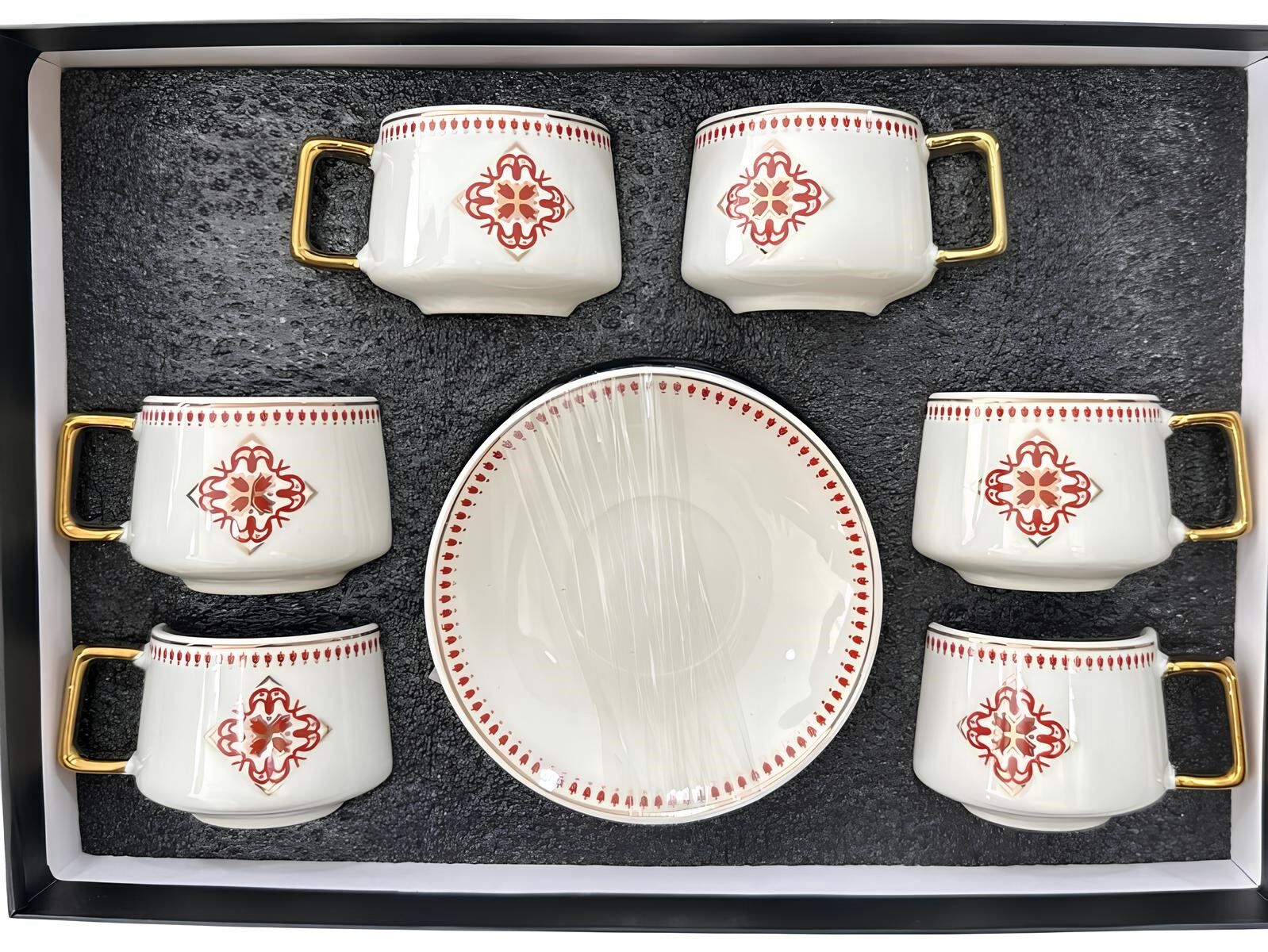 Porselen 6 Kişilik Kahve Fincanı BLS POR1002 KIRMIZI