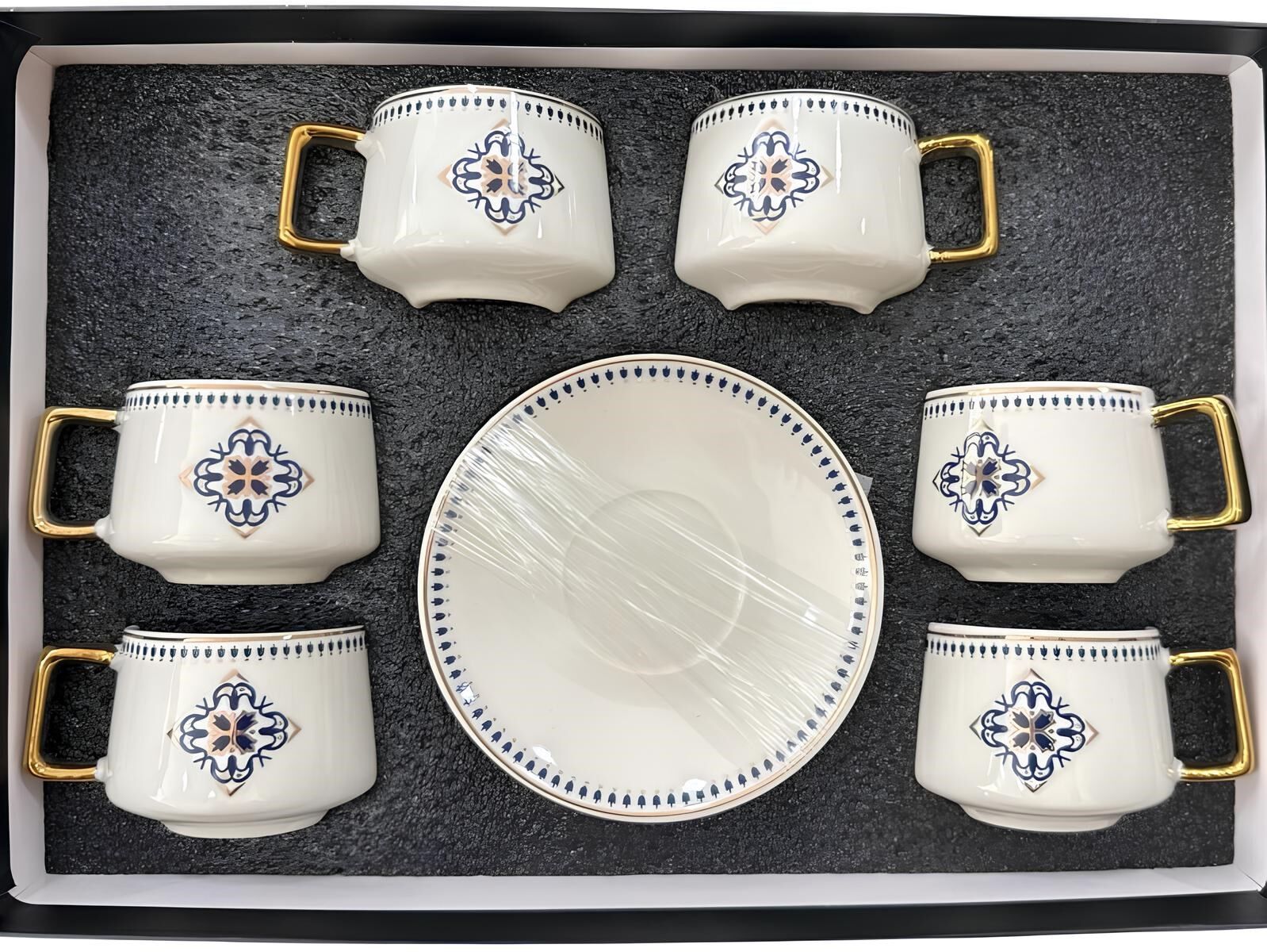 Porselen 6 Kişilik Kahve Fincanı BLS POR1002 MAVİ