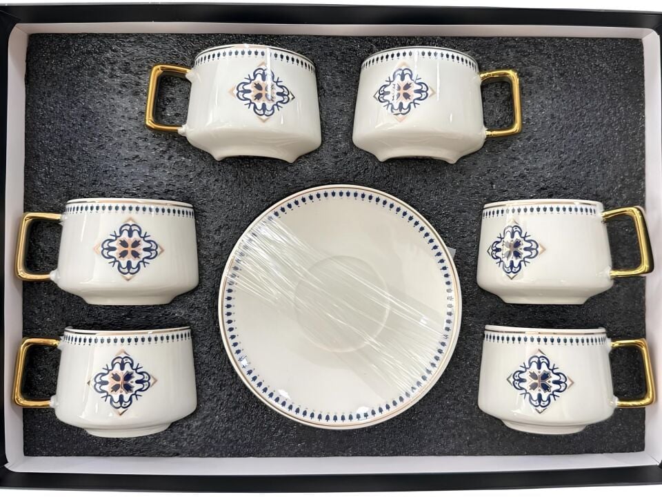 Porselen 6 Kişilik Kahve Fincanı BLS POR1002 MAVİ